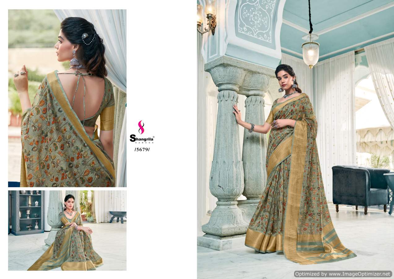 Shangrila Niharika Digital 2 Fancy Wear Soft Linen Digital Pure Print Saree Collection